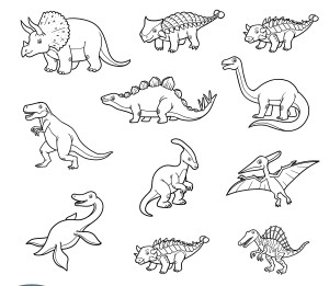 Раскраска виды динозавров