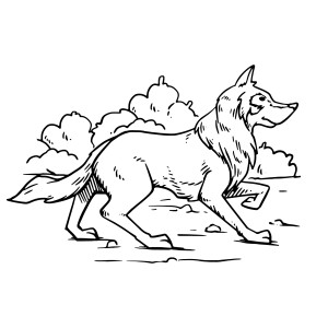 Раскраска серый волк из сказки Иван царевич