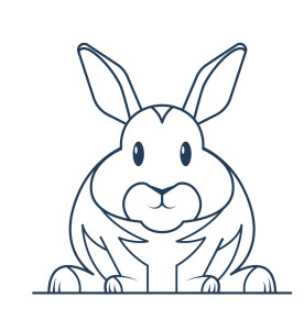 Раскраска забавный заяц с длинными ушами