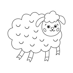 Раскраска милое животное овца