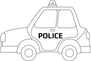 Раскраска детская полицейская машинка