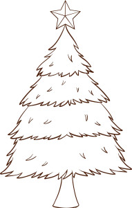 Раскраска новогодняя ёлка со звездой «Снежная прелесть»