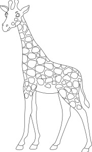 Раскраска стройный жираф