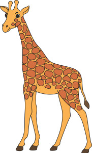 Раскрашенная картинка: стройный жираф