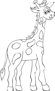 Раскраска задумчивый жираф