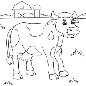 Раскраска корова на ферме