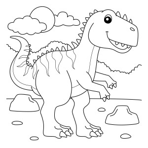 Раскраска динозавр гиганотозавр исследователь