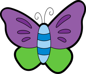 Раскрашенная картинка: игрушечная бабочка