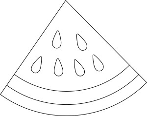 Раскраска треугольная красивая долька арбуза