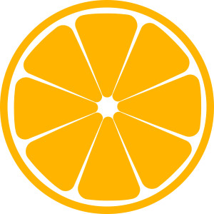Раскрашенная картинка: круглая долька апельсина