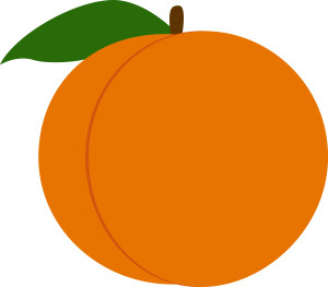 Раскрашенная картинка: сочный персик