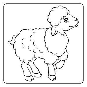 Раскраска загадочная овечка с поднятым копытцем