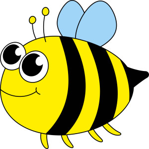Раскрашенная картинка: пчелка по точкам