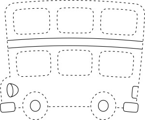 Раскраска Лондонский двухэтажный автобус по точкам