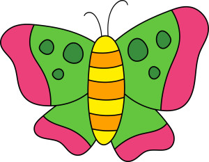 Раскрашенная картинка: красивая бабочка по точкам