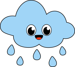 Раскрашенная картинка: дождевое облачко с сглазами по точкам