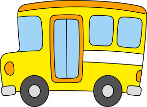 Раскрашенная картинка: детский автобус по точкам