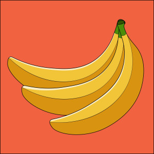 Раскрашенная картинка: бананы