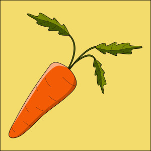 Раскрашенная картинка: полезная морковь источник бета-каротина