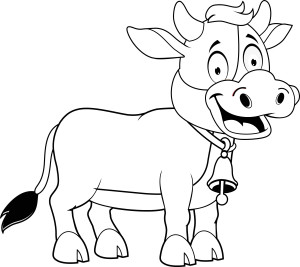 Раскраска удивленная корова