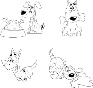 Раскраска разные породы собак