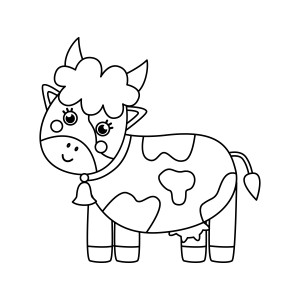 Раскраска милая коровка