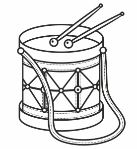 Раскраска музыкальный инструмент барабан игрушка