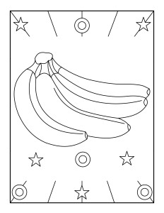 Раскраска питательные свежие бананы