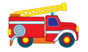 Раскрашенная картинка: пожарная машина «Пожарный ураган»