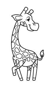 Раскраска играющий малыш жираф