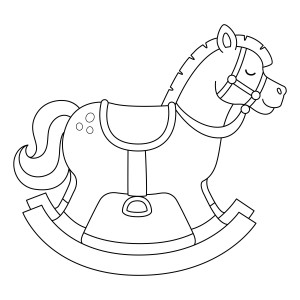 Раскраска игрушечная лошадь качалка