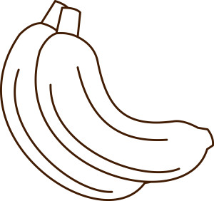 Раскраска питательный банан