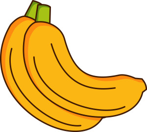 Раскрашенная картинка: питательный банан