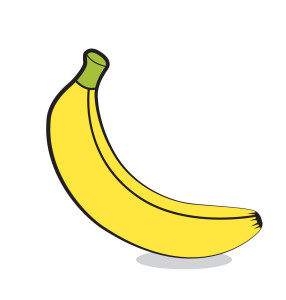 Раскрашенная картинка: контур банана