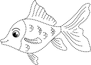 Раскраска очаровательная рыбка по точкам