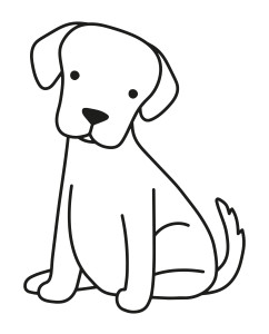 Раскраска мультяшная собака лабрадор