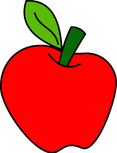 Раскрашенная картинка: сочное яблоко