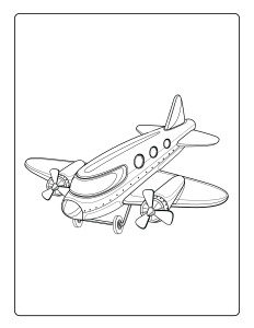 Раскраска винтокрылый самолет в полете
