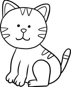 Раскраска мультяшный кот с усами