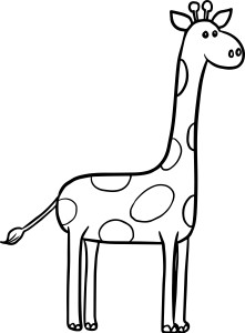 Раскраска мультяшный жираф