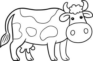 Раскраска корова с большой мордочкой