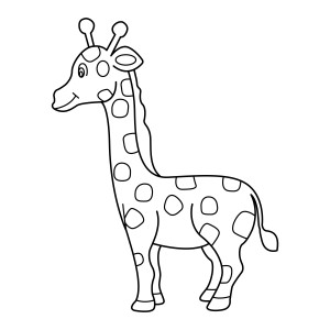 Раскраска ребенок жираф