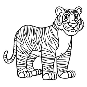 Раскраска саблезубый тигр