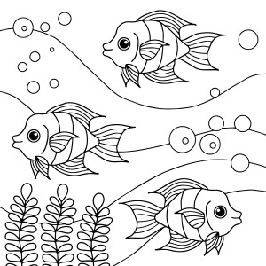 Раскраска морские рыбы «Морская симфония»
