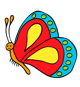 Раскрашенная картинка: простая бабочка