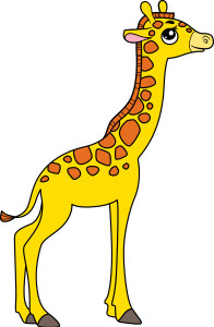 Раскрашенная картинка: симпатичный жираф