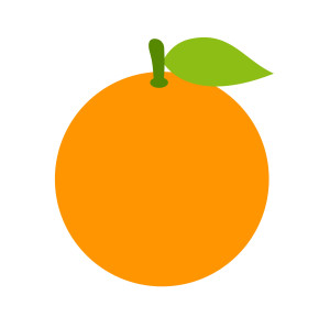Раскрашенная картинка: цитрусовый фрукт апельсин