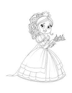 Раскраска принцесса с кексами «Прекрасное очарование»