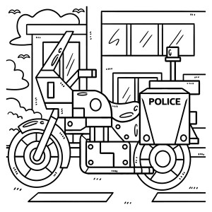 Раскраска мотоцикл сотрудника полиции
