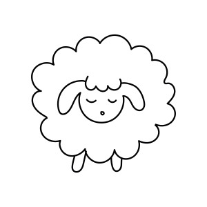 Раскраска контур мультяшной овцы